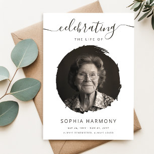 Elegant Celebration of Life Photo Program Card