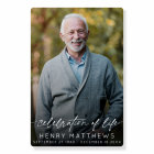 Elegant Celebration of Life Script Photo Funeral 