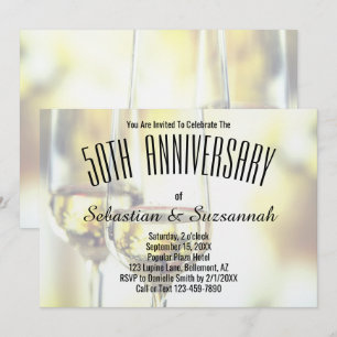 Elegant Celebration Party White Wine Glasses Invitation