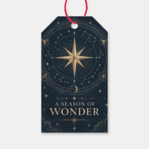 Elegant Celestial Christmas ,Vintage Eight Point Gift Tags
