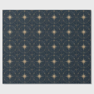 Elegant Celestial Christmas ,Vintage Eight Point Wrapping Paper