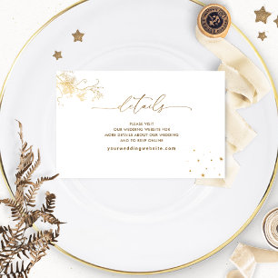 Elegant Celestial Gilded Wedding Website /Details  Enclosure Card