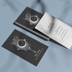 Elegant Celestial Mystical Vertical Business Card