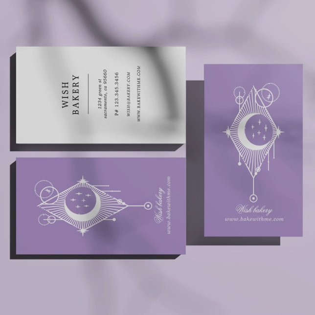 Elegant Celestial Mystical Vertical Business Card (Creator Uploaded)