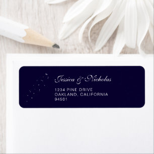 Elegant Celestial Script Wedding Return Address 