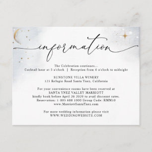 Elegant Celestial Wedding Details / Information Enclosure Card