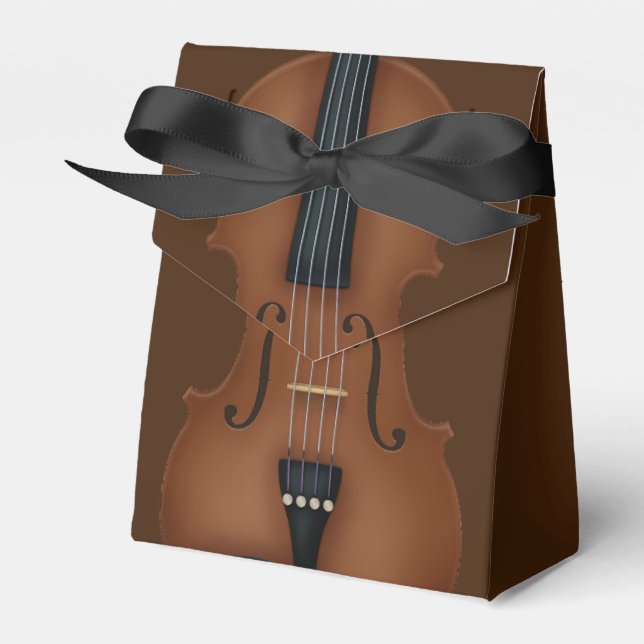 Elegant Cello Stringed Instrument Classical Music Favour Box (Front Side)
