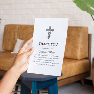 Elegant Celtic Knot Cross Funeral Bereavement Thank You Card