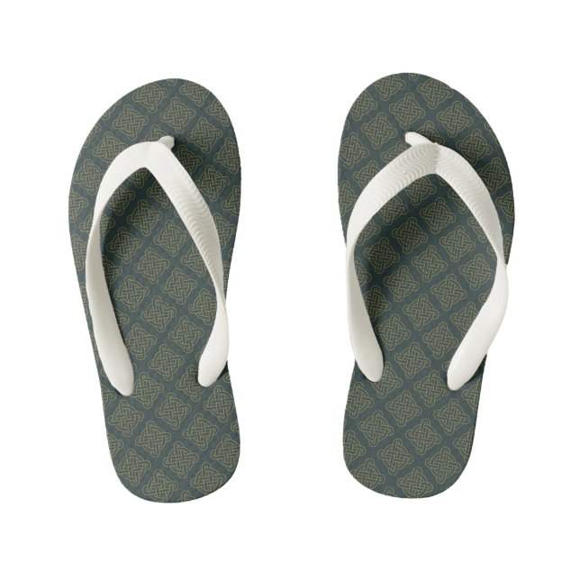 Elegant Celtic Knot Pattern Kid's Jandals (Footbed)