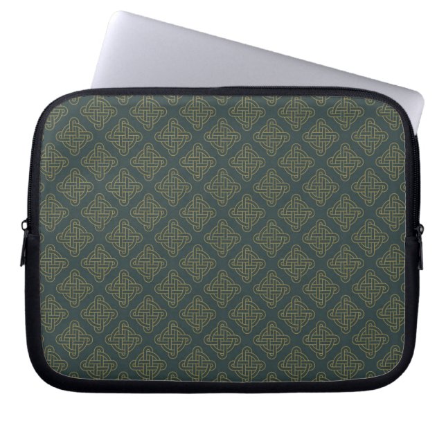 Elegant Celtic Knot Pattern Laptop Sleeve (Front)