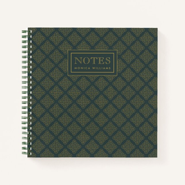 Elegant Celtic Knot Pattern Notebook (Front)