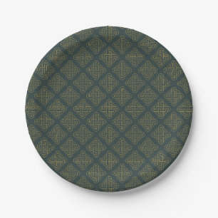 Elegant Celtic Knot Pattern Paper Plate