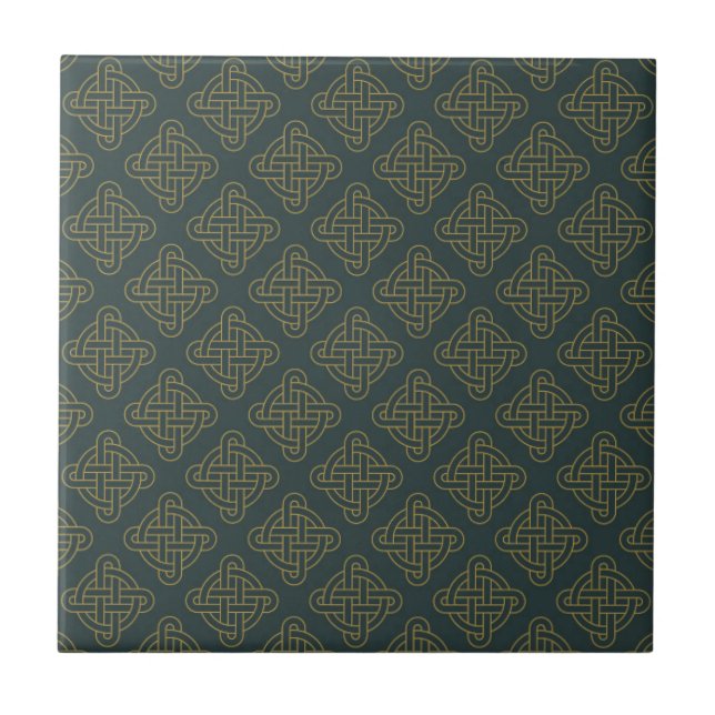 Elegant Celtic Knot Pattern Tile (Front)
