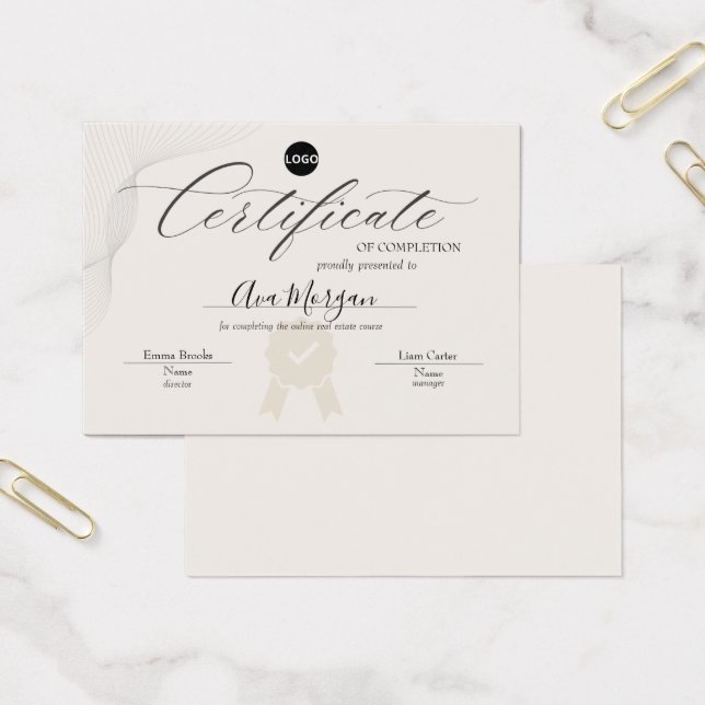 Elegant Certificate of Completion Template (Office)