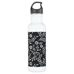 Elegant Chalkboard Floral Pattern 710 Ml Water Bottle