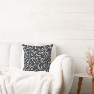 Elegant Chalkboard Floral Pattern Cushion