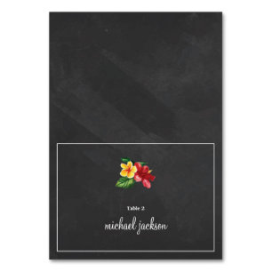Elegant Chalkboard Floral Wedding Place Card