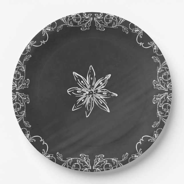 Elegant Chalkboard Oktoberfest Paper Plate (Front)