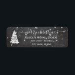 Elegant chalkboard script Christmas tree winter<br><div class="desc">Modern attractive professional design with contemporary touch. A touch of elegance and style. Customise with your monogram initial,  name and address details.</div>