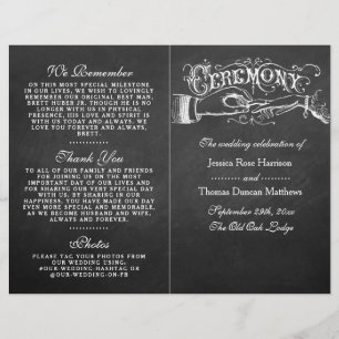 Elegant Chalkboard Wedding Ceremony Programs