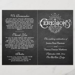 Elegant Chalkboard Wedding Ceremony Programs