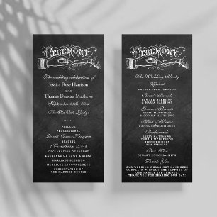 Elegant Chalkboard Wedding Ceremony Programs Rack Card