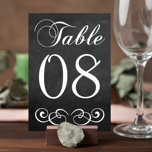 Elegant Chalkboard Wedding Table Number (Creator Uploaded)