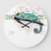 Elegant Chameleon Painted Acrylic Wall Clock