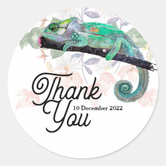 Elegant Chameleon Painted Personalised Sticker