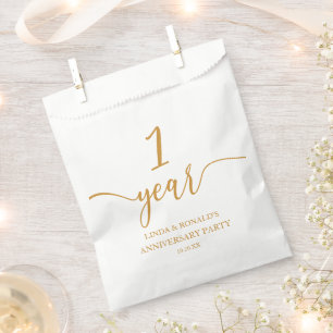 Elegant Champagne 1st Wedding Anniversary Favour Bags