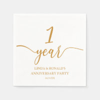 Elegant Champagne 1st Wedding Anniversary