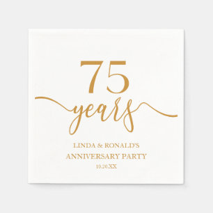 Elegant Champagne 75th Wedding Anniversary Napkin