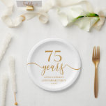 Elegant Champagne 75th Wedding Anniversary Paper Plate<br><div class="desc">These are Elegant Minimalist Champagne 75th Wedding Anniversary Paper Plates!</div>