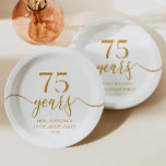 Elegant Champagne 75th Wedding Anniversary Paper Plate<br><div class="desc">These are Elegant Minimalist Champagne 75th Wedding Anniversary Paper Plates!</div>