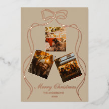 Elegant Champagne Beige Rose Gold Foil Photo