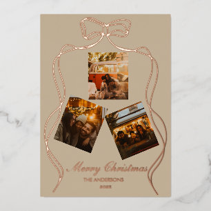 Elegant Champagne Beige Rose Gold Foil Photo