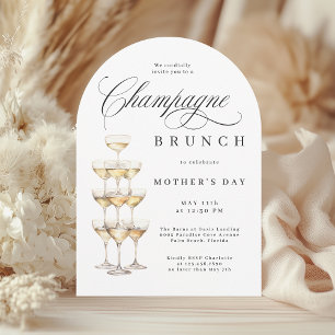 Elegant Champagne Brunch Mother's Day Invitation