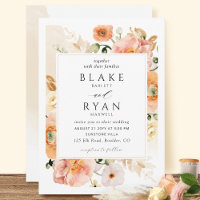 Elegant Champagne, Cream, Peach Botanical Wedding