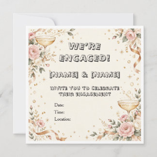 Elegant Champagne Engagement Party Invitation