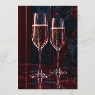 Elegant Champagne Glasses Cocktail Menu