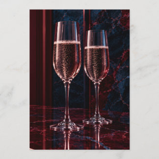 Elegant Champagne Glasses Cocktail Menu