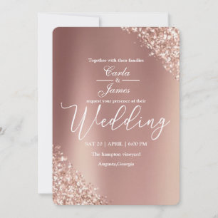 elegant champagne gold Luxury wedding Invitation