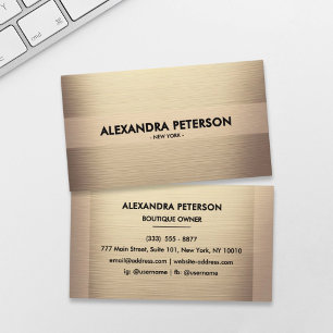 Elegant Champagne Gold Two-Tone Business Card