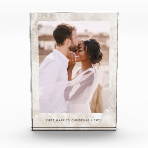 Elegant Champagne Marble Look Photo Block