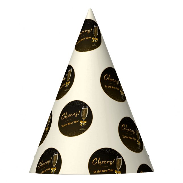 Elegant Champagne New Year Eve Party Hat (Front)