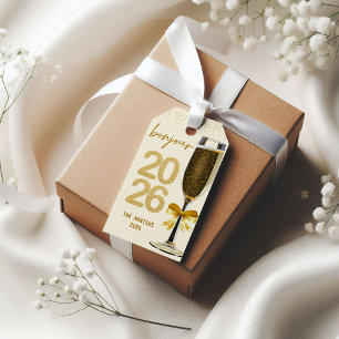 Elegant Champagne New Year's Eve Gift Tags