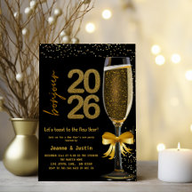 Elegant Champagne New Year's Eve Party Invitation