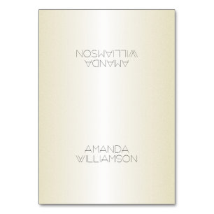 Elegant Champagne Printed Name Tented Place Cards