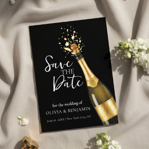 Elegant Champagne Save the Date Wedding Invitation