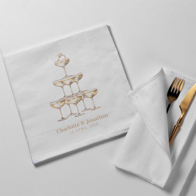 Elegant Champagne Stylish Retro Napkin (Creator Uploaded)